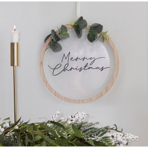 Julkrans - Trä/Akryl - Merry Christmas