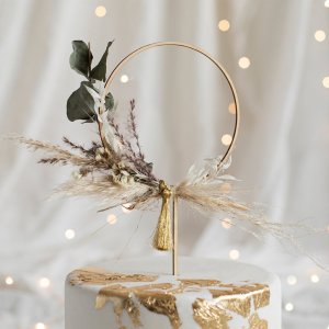 Cake topper - Trä - Cirkel