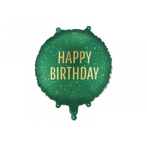 Folieballong - Happy Birthday - Mörkgrön