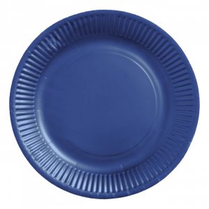 Papptallrikar - Mörkblå 18 cm - 8-pack