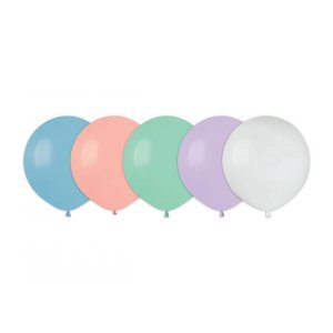 Runda enfärgade ballonger - 48 cm - Pastellmix - 5-pack
