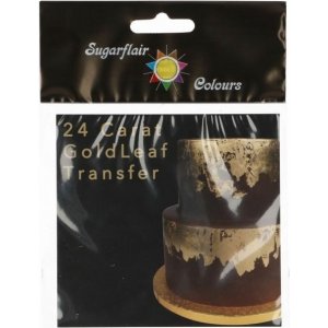 Ätbart 24 karat guld till dekoration - Sugarflair - 8x8 cm