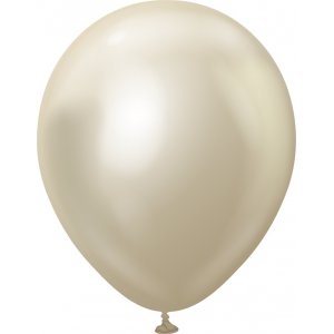 Ballonger enfärgade - Premium 45 cm - White Gold Chrome