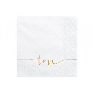 Servetter - Love - Guld - 20-pack