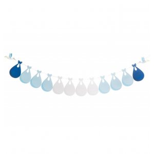 Girlang - Babyshower - Vit/Ljusblå - Storkar