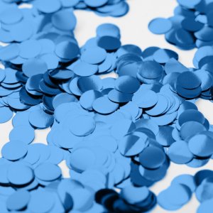 Konfetti - Blå Metallic - Runda -  Storpack 250g