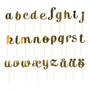 Cake toppers - A-Ö - Guld