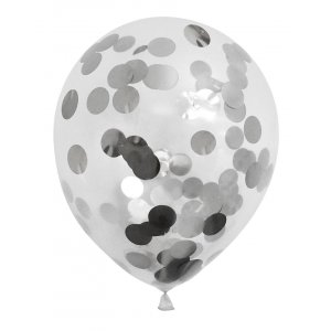 Ballonger - Konfetti Silver - 6-pack