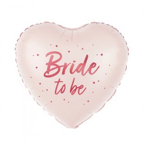 Folieballong - Hjärta - 45 cm - Bride to be - Rosa