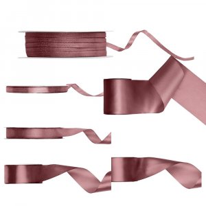 Satinband - Dark Rusty Rose - (Bredd: 3 mm) - 50 meter