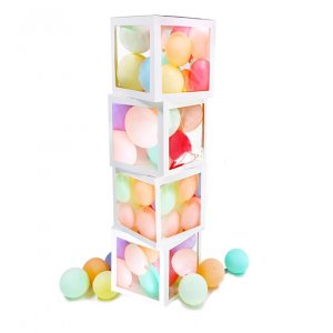 Ballongdekoration - Klossar - Transparent/Vit