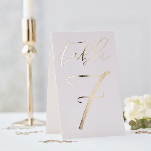 Bordsnumreringskort - Gold wedding - 12 st