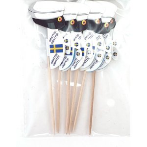 Cake picks - Stora 10 cm - Studentmössor med bolll - 6-pack