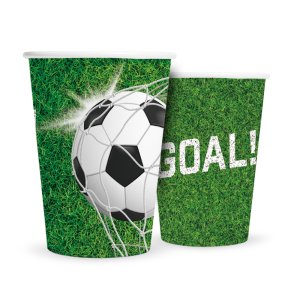 Pappmuggar - Fotboll - Goal - 33x33 cm - 8 st