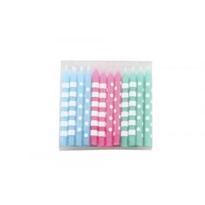Tårtljus - Pastell - Rosa/Grön/Blå - 24-pack