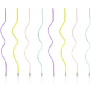 Tårtljus - Swirl - Pastellmix - 8-pack