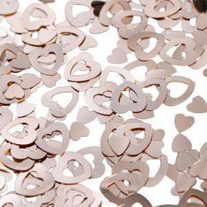 Bordskonfetti - Hjärtan Kontur - Roséguld Metallic - 14g