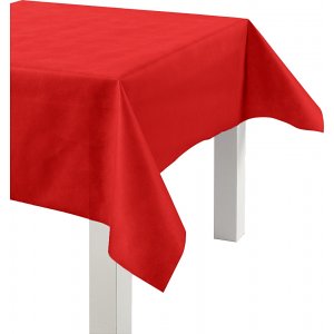 Bordsduk i Tygimitation - röd - 10 m