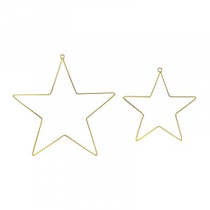 Metallstjärnor - 2-pack Guld