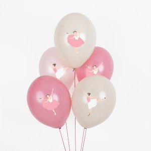 Ballongbukett - Ballerina - Rosa - 5 St