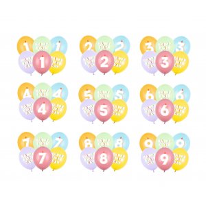 Ballongbukett - 30 cm - Happy Birthday - 6-pack
