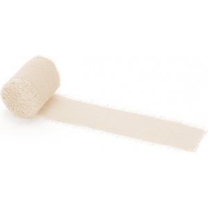 Chiffongband - 40 mm - Ljusbeige - 3-pack á 5m