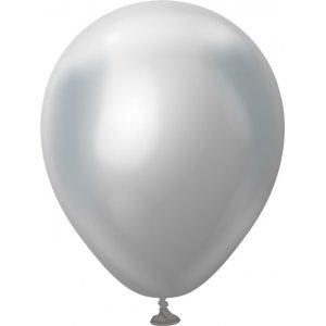 Miniballonger enfärgade - Premium 13 cm - Silver Chrome - 25-pack