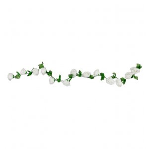 Blomstergirlang - Rosor - Vit - 2,2 m