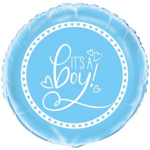 Folieballong - It´s a boy - Blå Hjärtan