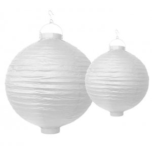 Papperslykta LED - Vit - 20 cm