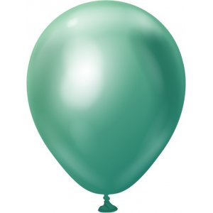 Miniballonger enfärgade - Premium 13 cm - Green Chrome