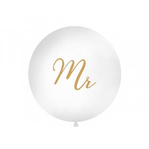 Jätteballong - Mr - Vit/Guld