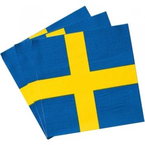 Servett - Svenska flaggan - 20-pack