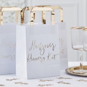 Papperspåsar - Hangover recovery kit - Gold wedding