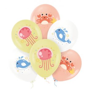 Pastellballonger - 30 cm - Havstema - 6-pack