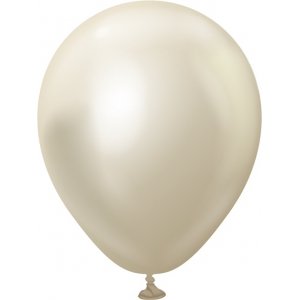 Miniballonger enfärgade - Premium 13 cm - White Gold Chrome - 25-pack