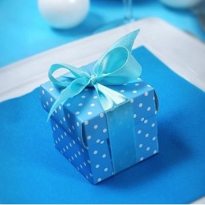 Presentask - Blåprickig - 10-pack