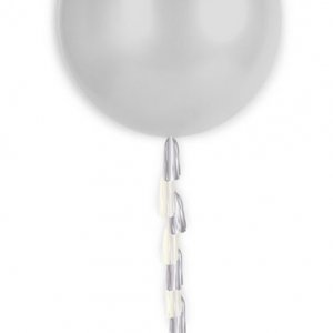 Ballongtassel - Silver/Vit