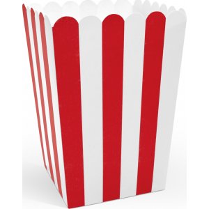 Popcornboxar - Röd/vit - 6-pack