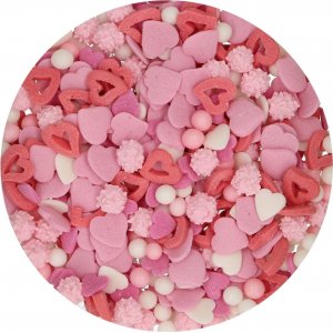 Strösselmix - Love Hjärtan -Rosa/Röd - Funcakes - 50 g