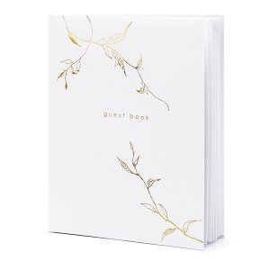 Gästbok - Branches - Vit/Guld