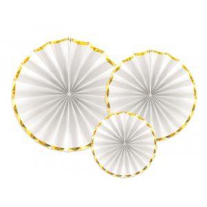 Pin Wheels - Vit/Guldkant - 3-pack