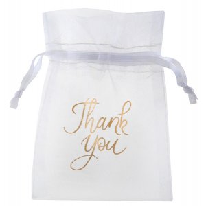 Organzapåsar - Thank you - Guld - 6-pack