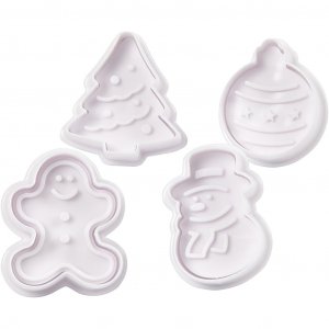 Utstickare med prägel - 4-pack - Julmix