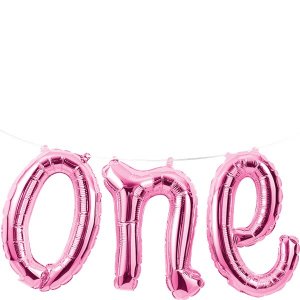 Folieballong - One - Rosa