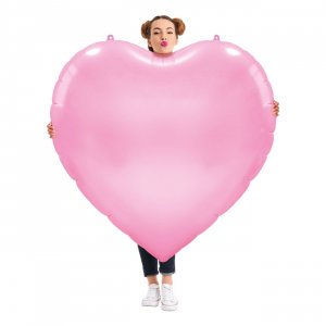 Folieballong - Hjärtformad XXL - Rosa