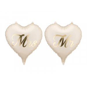 Folieballonger - Mr & Mrs - Roséguld
