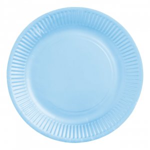 Papptallrikar - Ljusblå - 18 cm - 8-pack