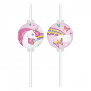 Sugrör - Unicorn - Regnbågsfärger - 4-pack