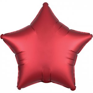 Folieballong - Stjärna 48cm - Matt röd